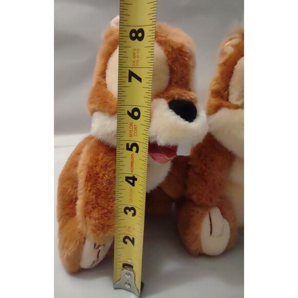 Vintage Disney Chip & Dale 8" Plush Stuffed Animals (2) Names on Feet - Picture 9 of 9